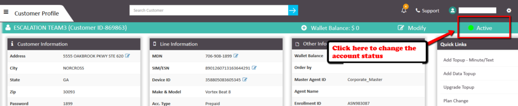 How to change the account status? – User Guide